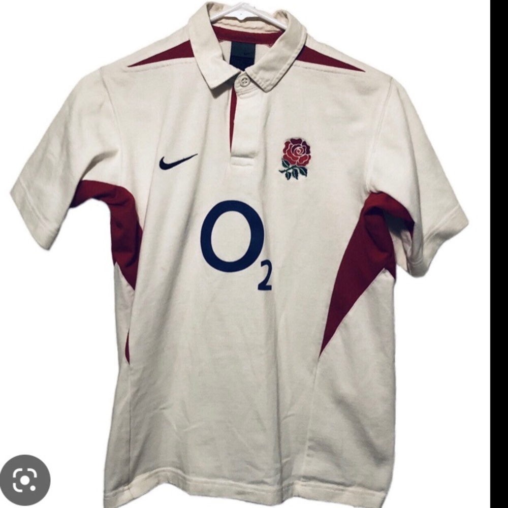 Nike England O2 Rose Arsenal Rugby Polo Jersey Men XL Embroidered Soccer